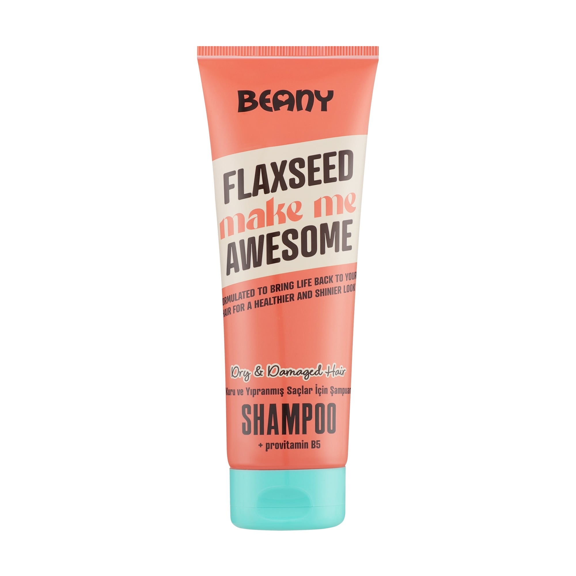 Безсульфатний шампунь Beany Shampoo для сухого та пошкодженого волосся, з насінням льону, 250 мл